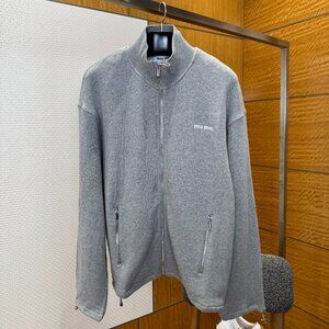 Women's Miu Miu Grey Zip-Up Track Jacket